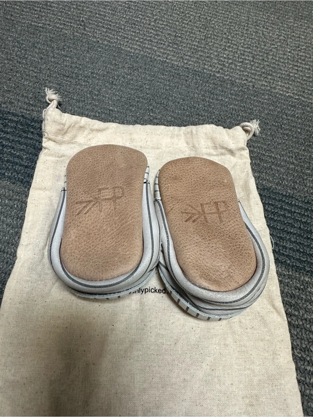 Freshly Picked Striped Light Gray Moccasins